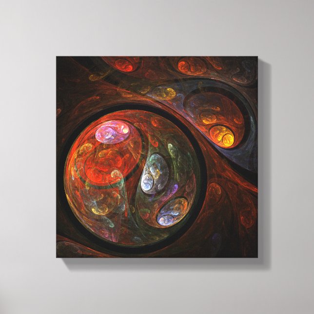Fluid Connection Abstract Art Black and White Canvas Print (Front)