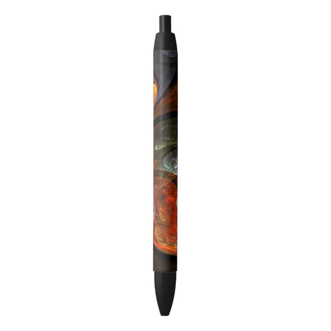 Fluid Connection Abstract Art Black Ink Pen (Front Vertical)