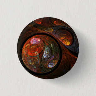 Fluid Connection Abstract Art Button (round)