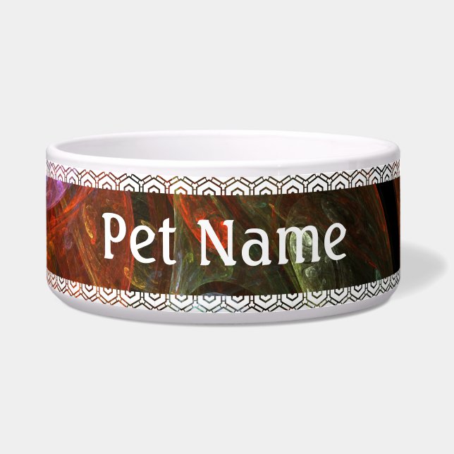 Fluid Connection Abstract Art Dog Bowl (Front)