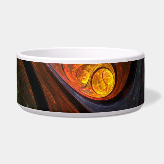Fluid Connection Abstract Art Dog Bowl (Right)