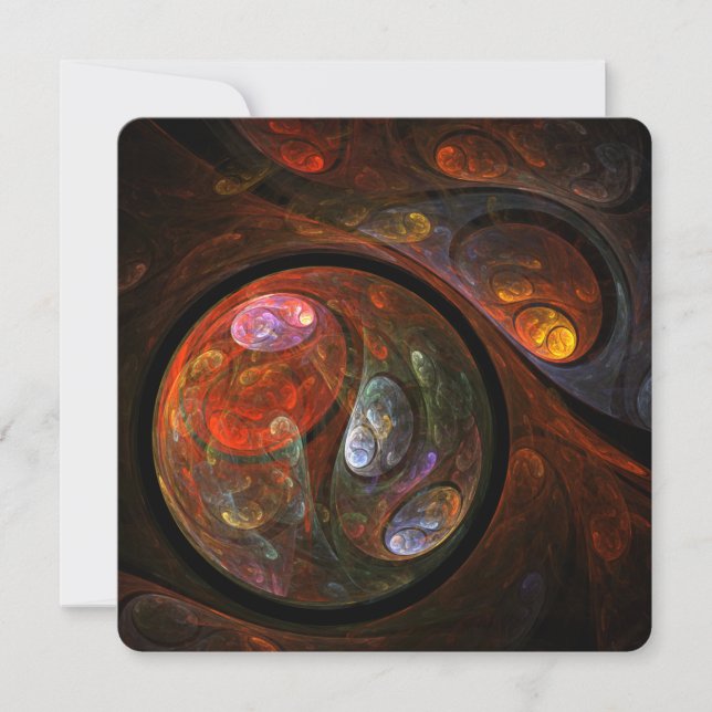Fluid Connection Abstract Art Invitation (Front)