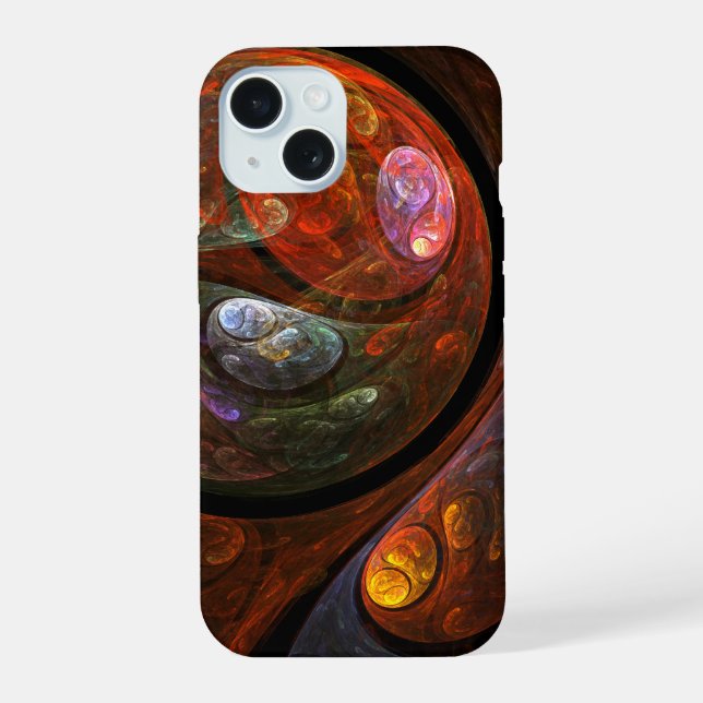 Fluid Connection Abstract Art iPhone 15 Case (Back)