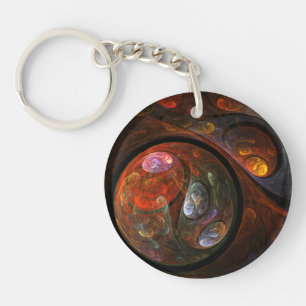 Fluid Connection Abstract Art Key Ring