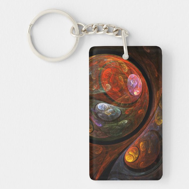 Fluid Connection Abstract Art Key Ring (Front)