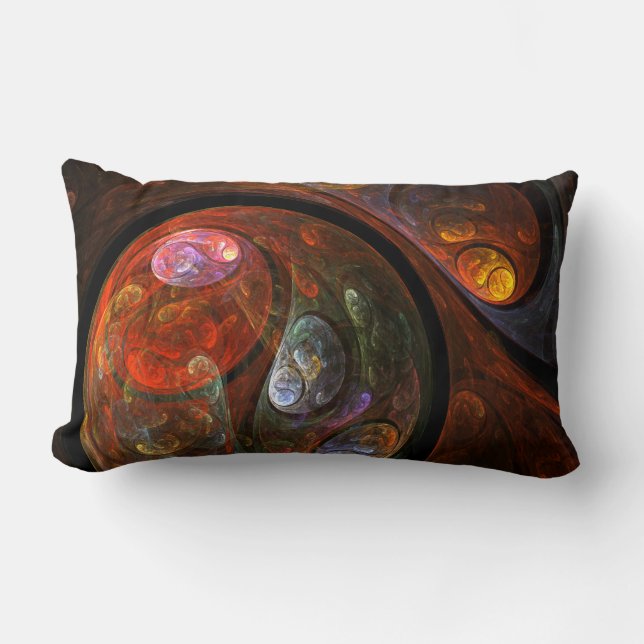 Fluid Connection Abstract Art Lumbar Pillow (Front)
