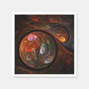 Fluid Connection Abstract Art Napkin