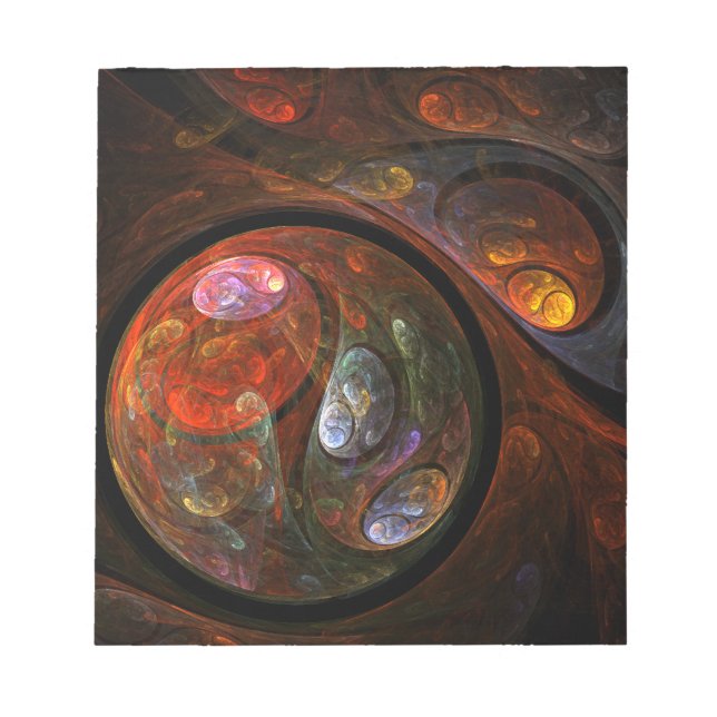 Fluid Connection Abstract Art Notepad (Front)