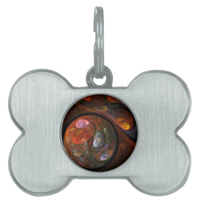 Fluid Connection Abstract Art Pet Name Tag (Front)