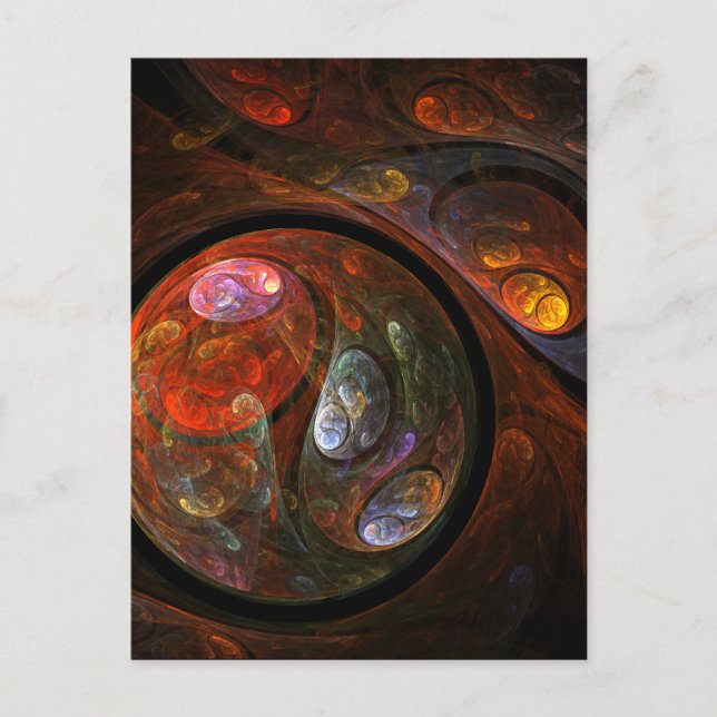 Fluid Connection Abstract Art Postcard (Front)