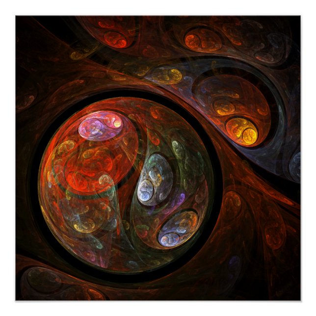 Fluid Connection Abstract Art Poster (Front)
