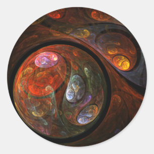 Fluid Connection Abstract Art Round Sticker