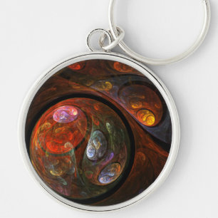 Fluid Connection Abstract Art Small Key Ring