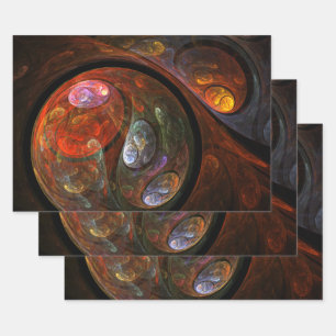 Fluid Connection Abstract Art Wrapping Paper Sheet