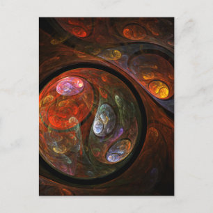 Fluid Connection Modern Cosmic Abstract Art Postcard