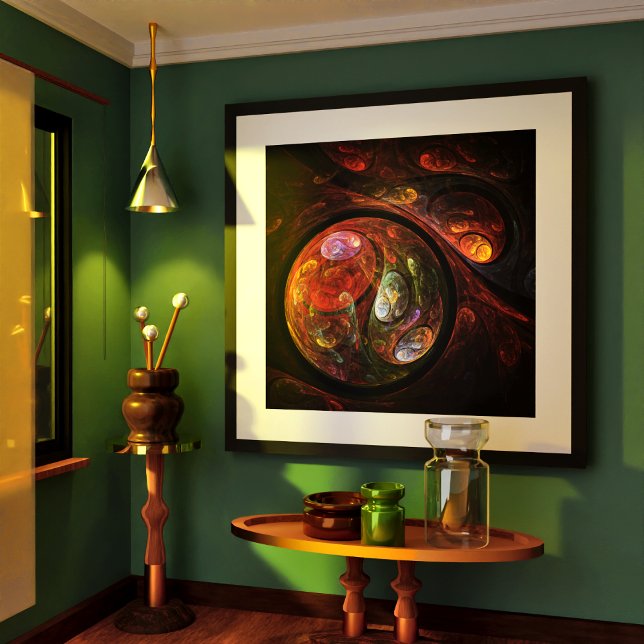 Fluid Connection Modern Cosmic Abstract Art Poster (Fluid Connection Abstract Art Poster)