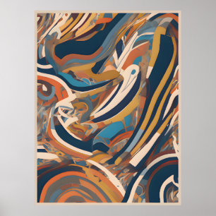Fluid Forms: Abstract Art, Flowing Colours Poster