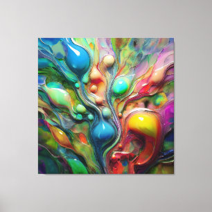  Fluid, Glossy, Bubbles Canvas Print