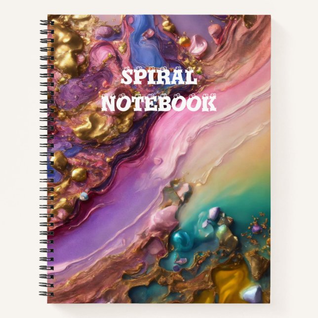 Fluid Gold Abstract Spiral Notebook - (Front)