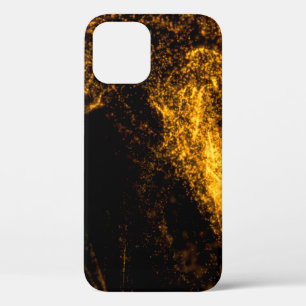 Fluid gold colour particles flowing beautiful with iPhone 12 case