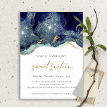 Fluid Gold Navy Glitter Sweet 16 Birthday Invite<br><div class="desc">For any further customisation or any other matching items,  please feel free to contact me at yellowfebstudio@gmail.com</div>