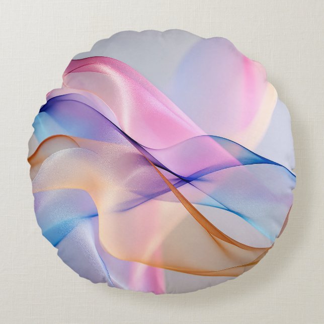 Fluid Harmony in Motion Round Cushion (Front)
