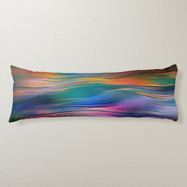 "Fluid Horizons" Contemporary Abstract Art      Body Cushion (Front)