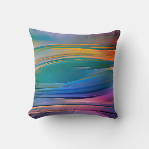 "Fluid Horizons" Contemporary Abstract Art      Cushion