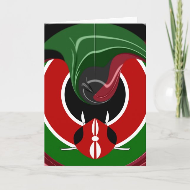 Fluid Kenyan Flag: A Modern Design Card (Front)