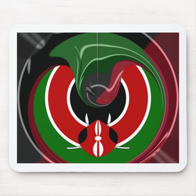 Fluid Kenyan Flag: A Modern Design Mouse Pad (Front)
