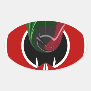 Fluid Kenyan Flag: A Modern Design Oval Sticker