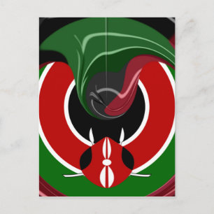Fluid Kenyan Flag: A Modern Design Postcard