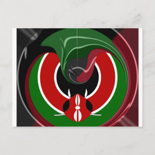Fluid Kenyan Flag: A Modern Design Postcard