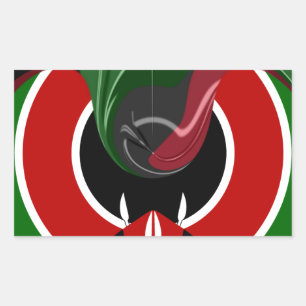 Fluid Kenyan Flag: A Modern Design Rectangular Sticker
