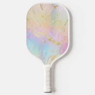 fluid marble art pickleball paddle