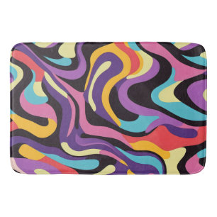 Fluid paint abstract flow colourful fun bath mat