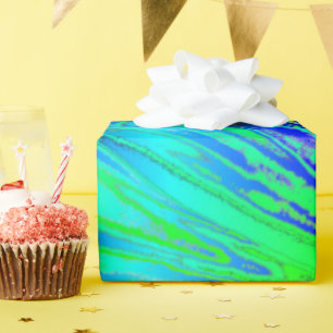 Fluid Rainbow Abstract Paint Splatters Wrapping Paper