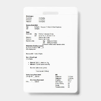 Fluid Rate Dosage Tag ID Badge