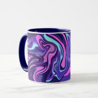 Fluid Swirl Design in Purple, pink and Blue