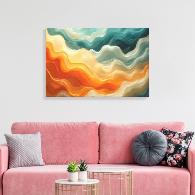 Fluid Wave Abstract Canvas Print (Insitu(LivingRoom))