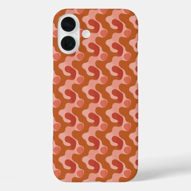 Fluid Waves in Orange & Pink Case-Mate iPhone Case (Back)