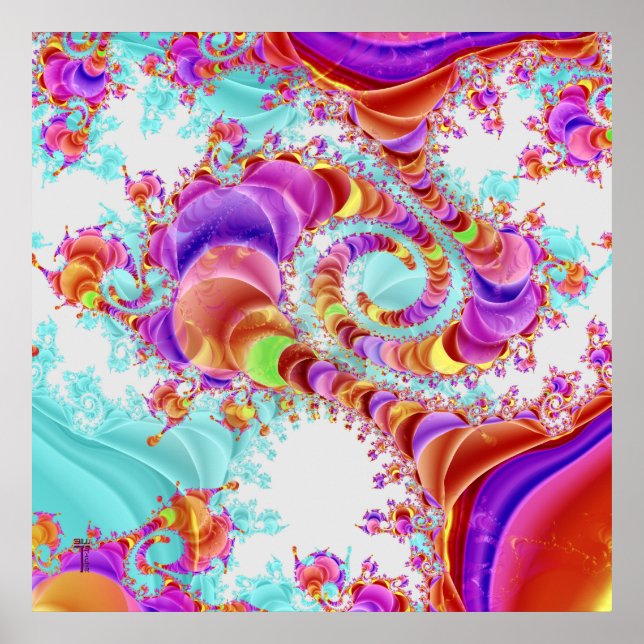 Fluidic Infused Double Helix V 1  Art Print (Front)