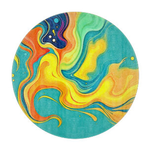 Fluidity of Joy: Abstract Waves Cutting Board