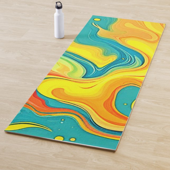 Fluidity of Joy: Abstract Waves Yoga Mat (In Situ)