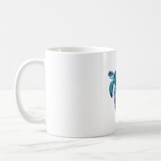 Fluo sea turtle coffee mug