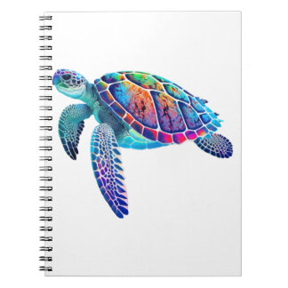 Fluo sea turtle notebook