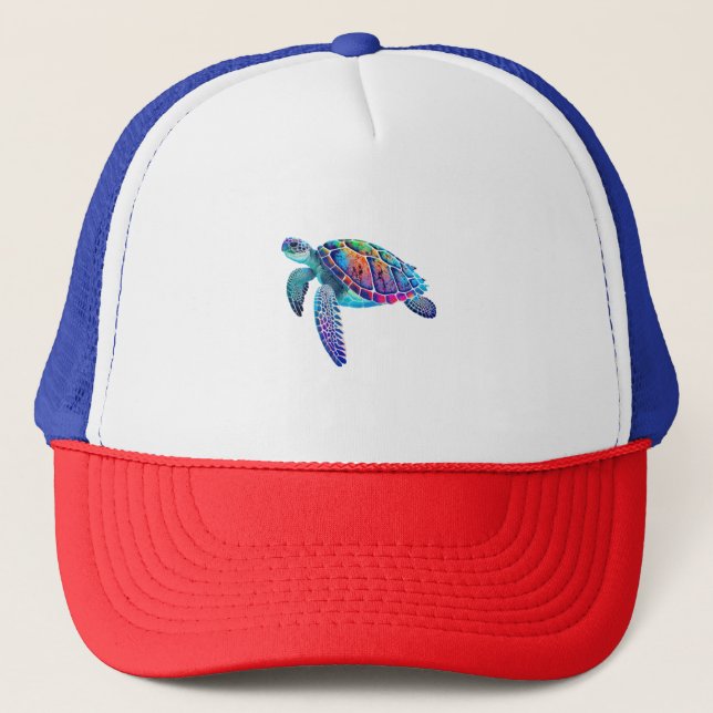 Fluo sea turtle trucker hat (Front)