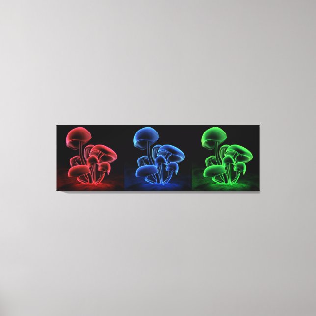Fluorescence Tryptych Canvas Print (Front)