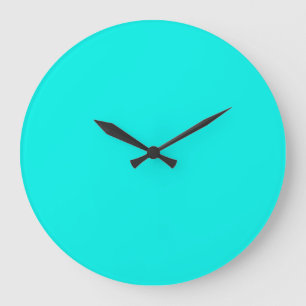 Fluorescent Aqua Teal Turquoise Blue Personalised Large Clock