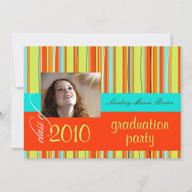 Fluorescent Beach Towel/orange/lime Invitation (Front)